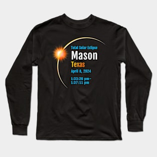 Mason Texas Tx Total Solar Eclipse 2024 1 Long Sleeve T-Shirt